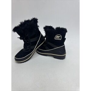 Sorel Tivoli II Boots Women's Size 6.5 Black Suede Leather Waterproof
